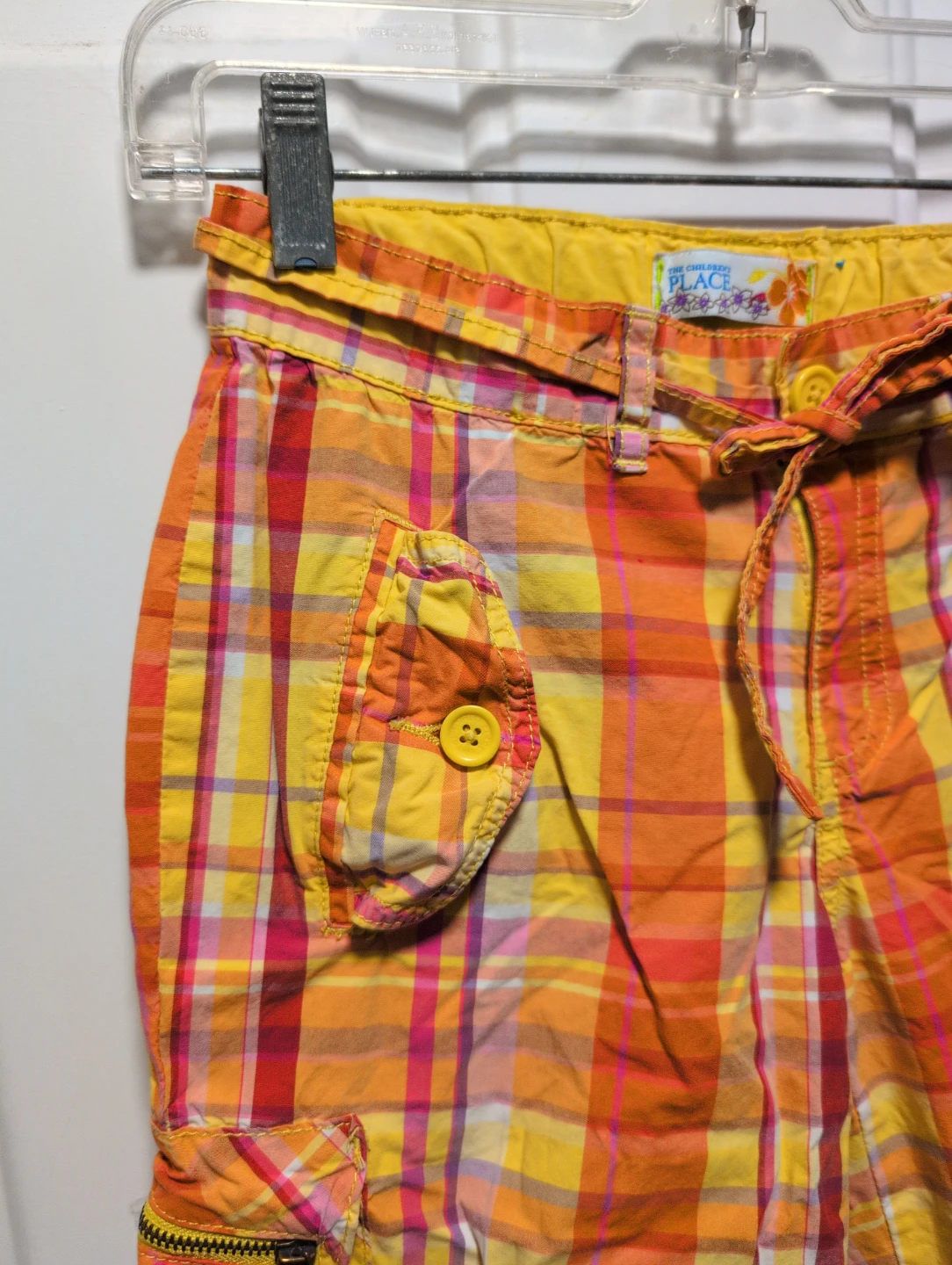 The Children's Place Plaid Cargo Shorts Size 12 - photo 2