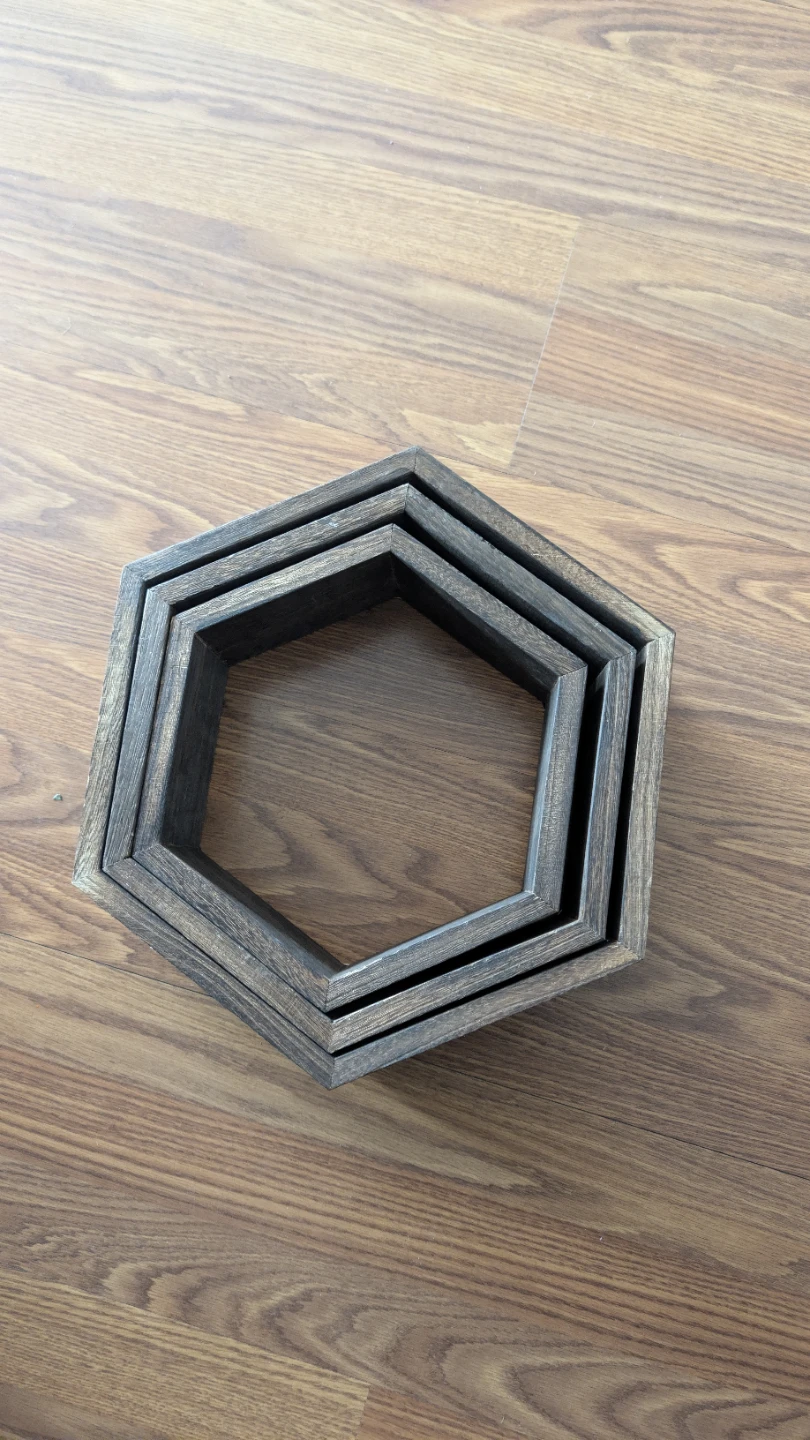 Set of 3 Hexagon Wall Shelves - photo 3