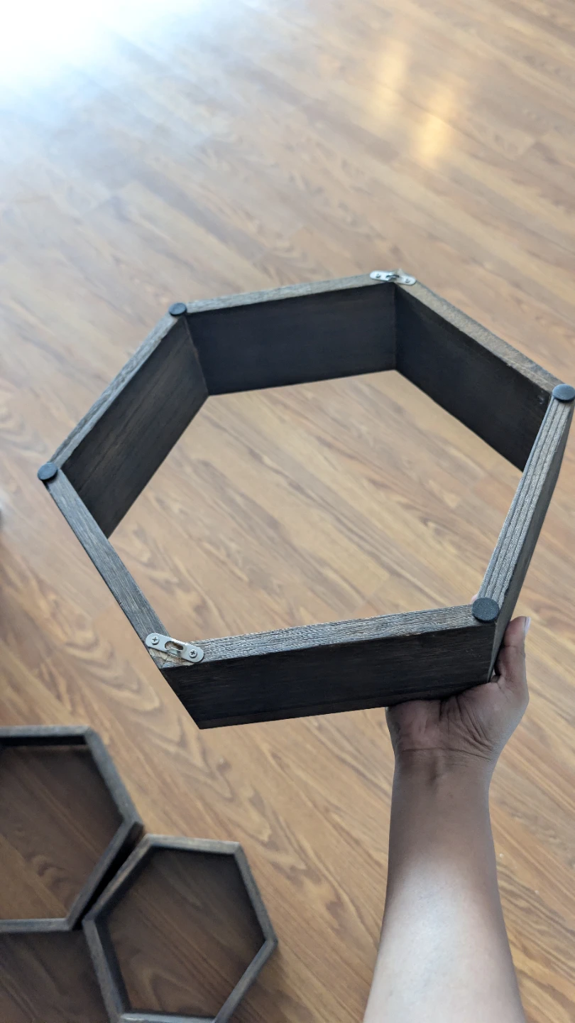 Set of 3 Hexagon Wall Shelves - photo 4