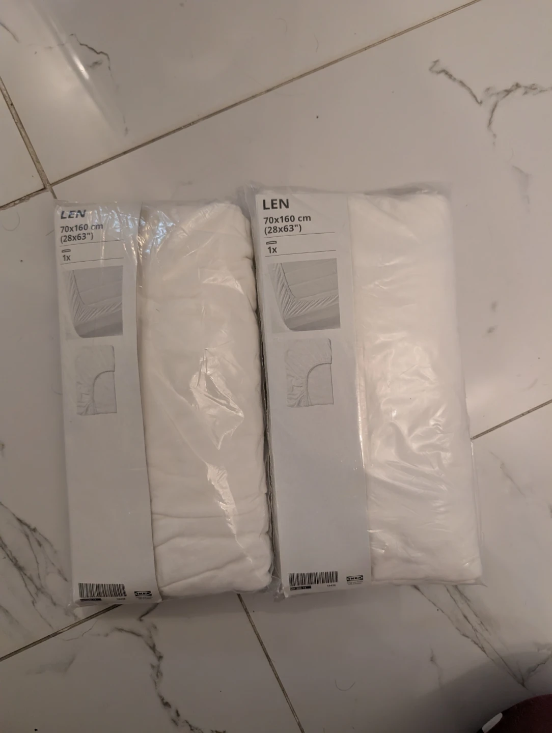 Bnip IKEA LEN Fitted Sheets - 70x160 cm (White) - Set of 2