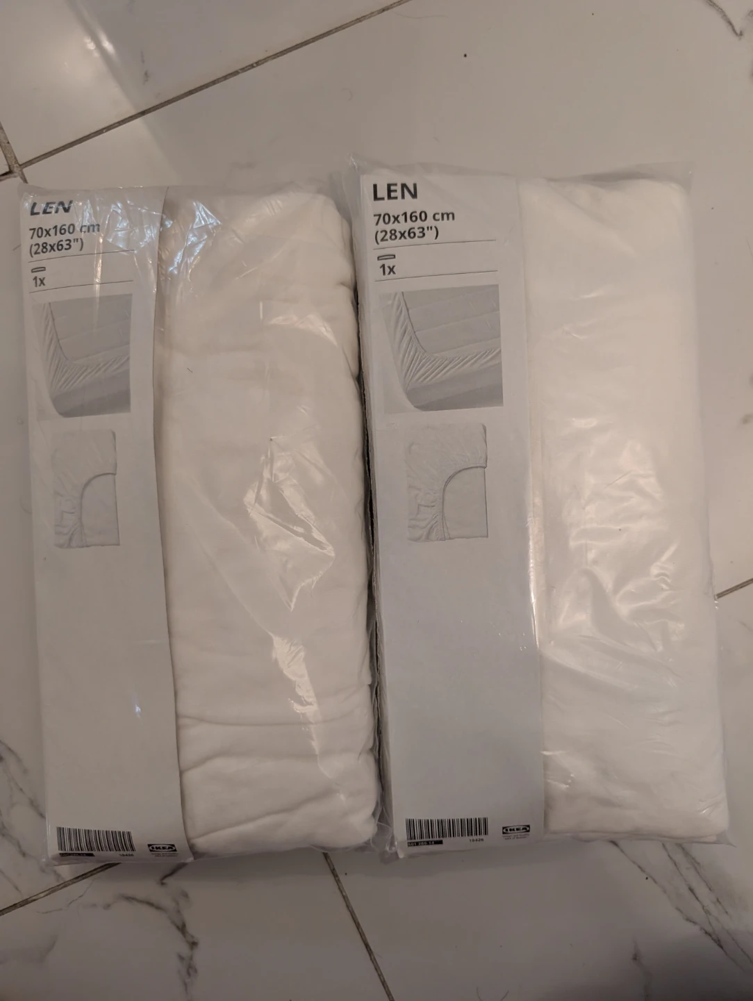 Bnip IKEA LEN Fitted Sheets - 70x160 cm (White) - Set of 2 - photo 4