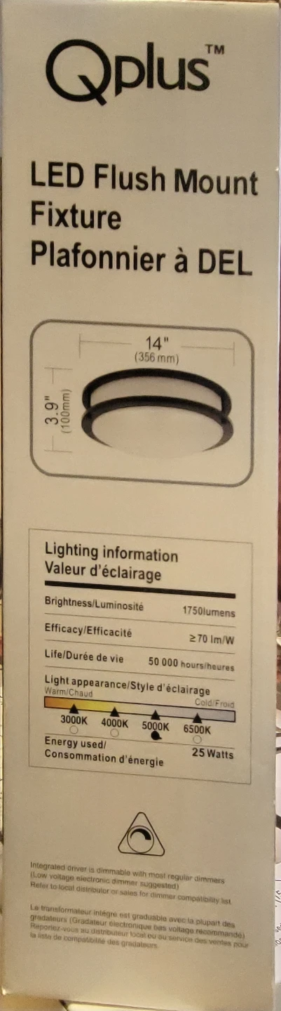 Qplus LED Flush Mount Fixture - 14 Inch - photo 2