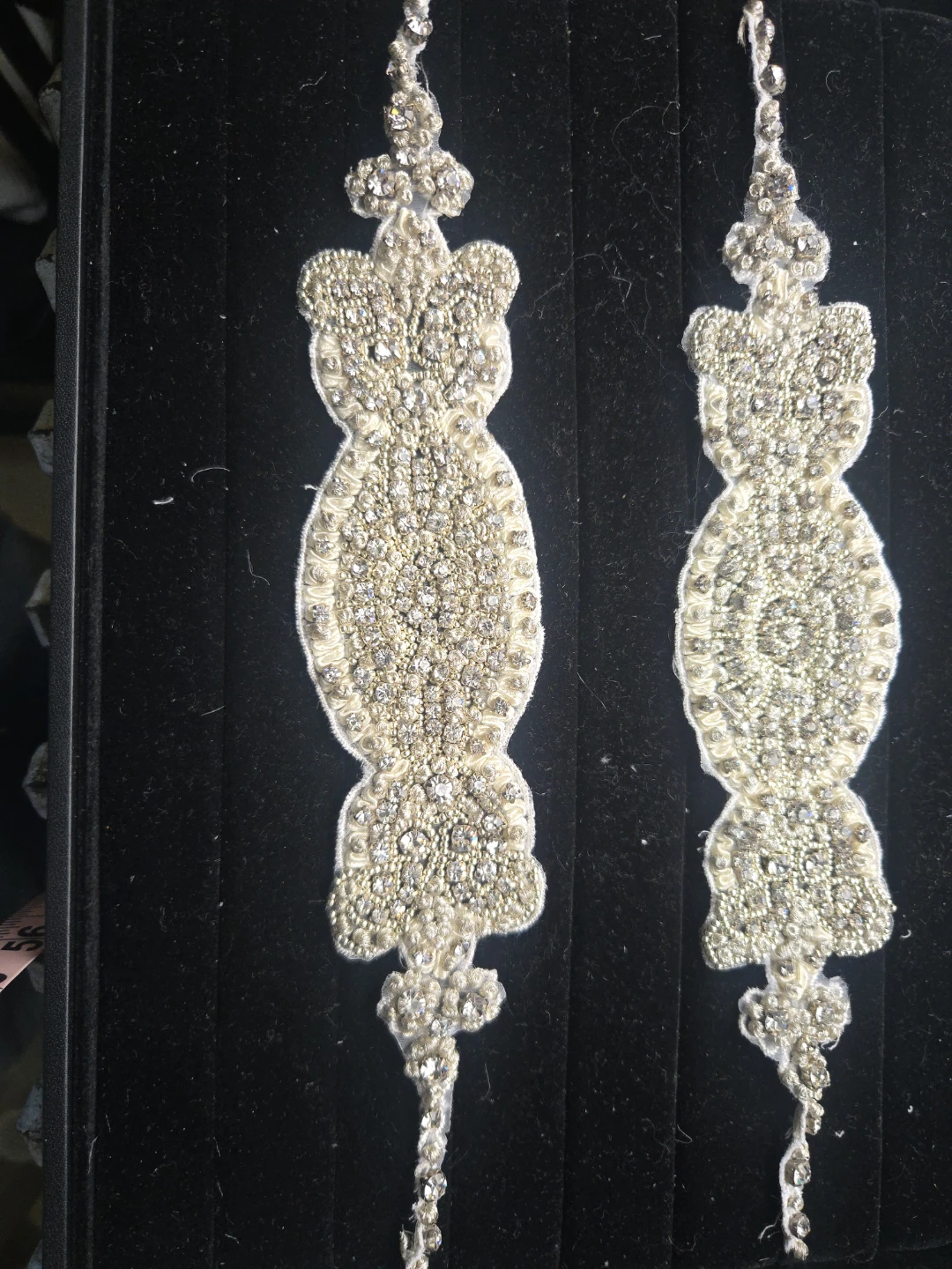 Embellished Appliques - Beaded Rhinestone Trim (2 pieces)