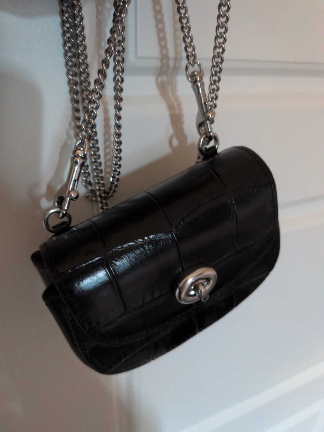 Coach Black Croc-Embossed Mini Shoulder Bag - photo 4