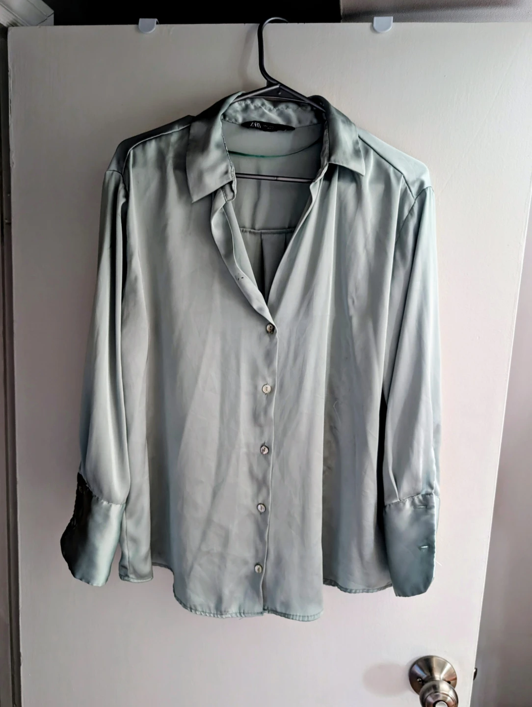 ZARA Satin Button-Up Shirt