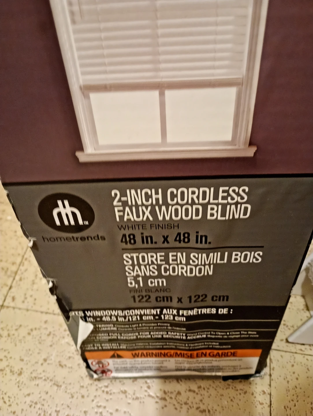 Hometrends 2-Inch Cordless Faux Wood Blind - 48x48 inches - photo 2