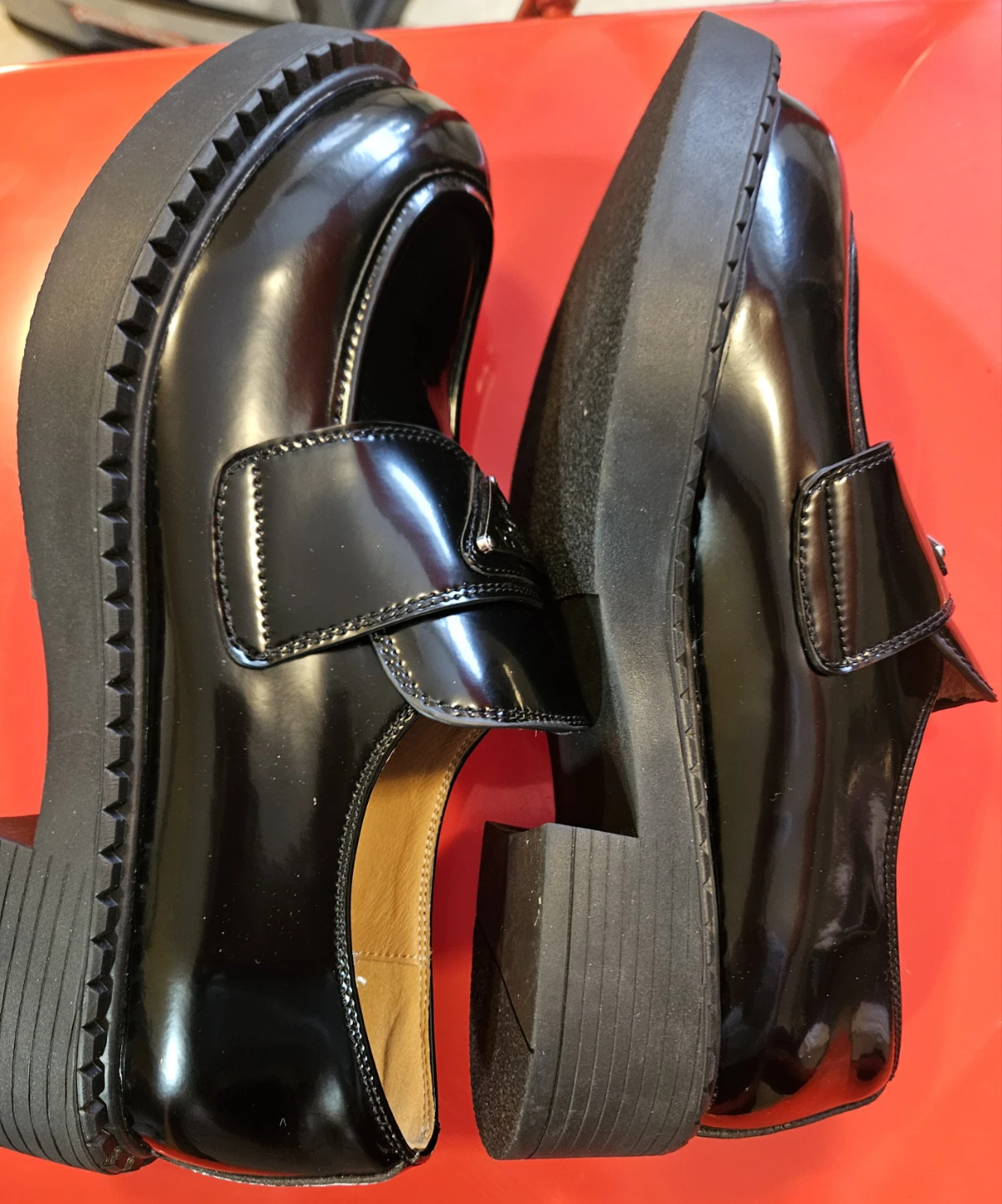 Black Patent Loafers - Size 38