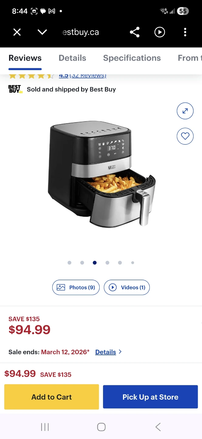 Ultima Cosa Presto Luxe Air Fryer 5L / 5.2QT - photo 4