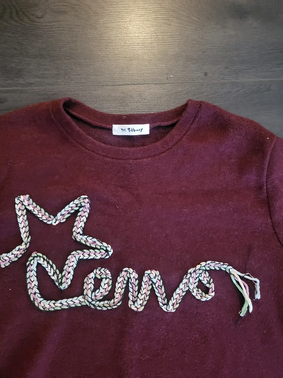 Burgundy Braided Rope Soft Sweatshirt from Korea - photo 2