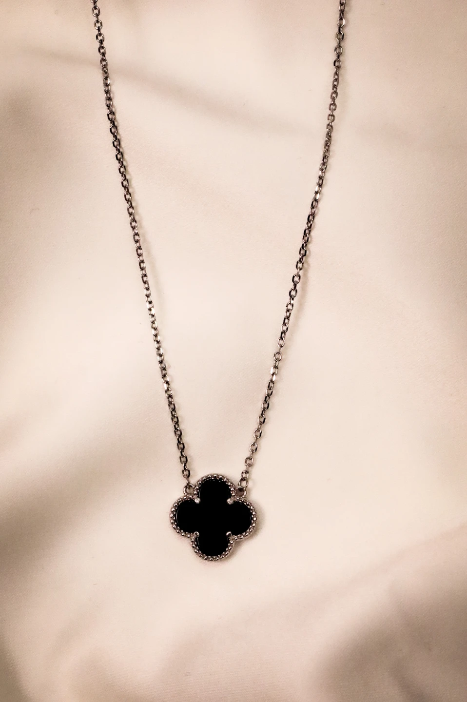 Black Clover Pendant Necklace