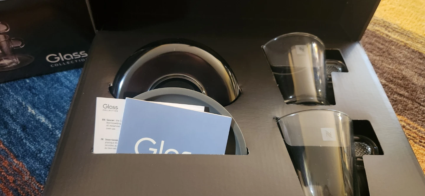 Nespresso Glass Lungo Cups & Saucers - Set of 2 - photo 2