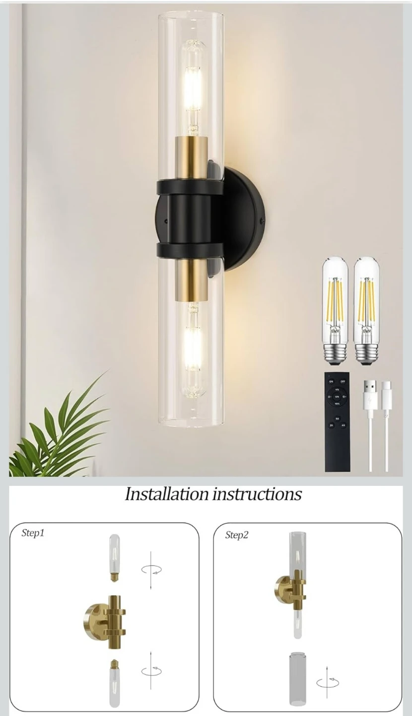 Rayogale Double Sconce Black Gold - photo 4