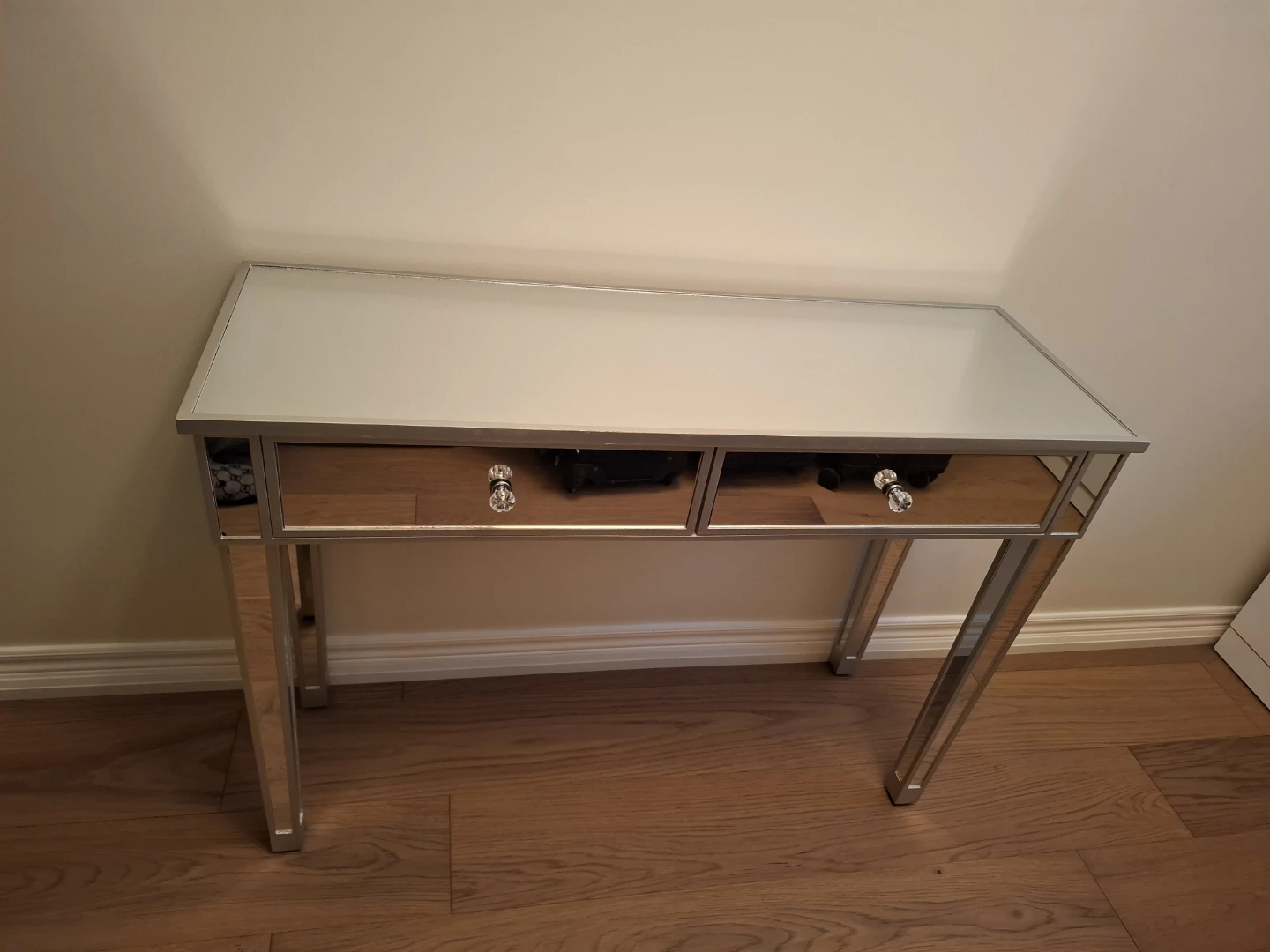 Mirrored Console Table with Two Drawers