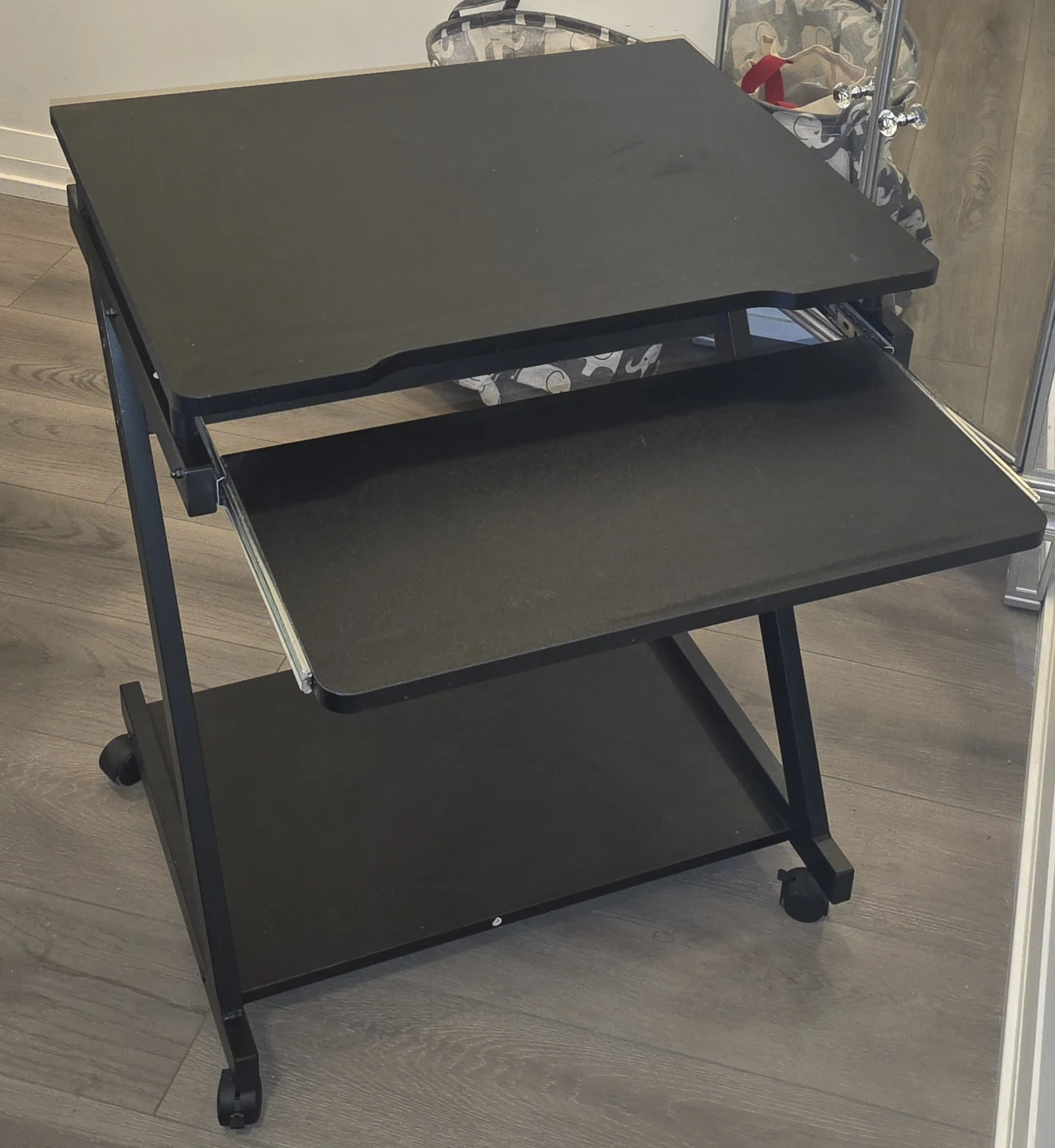 Black Rolling Laptop Cart