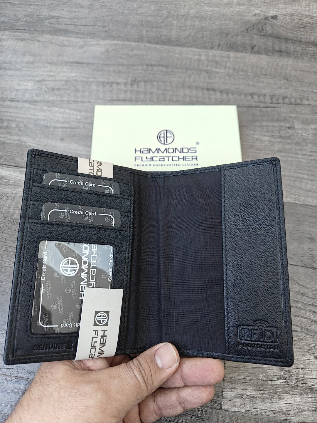 Hammonds Flycatcher Black Leather RFID Card Holder