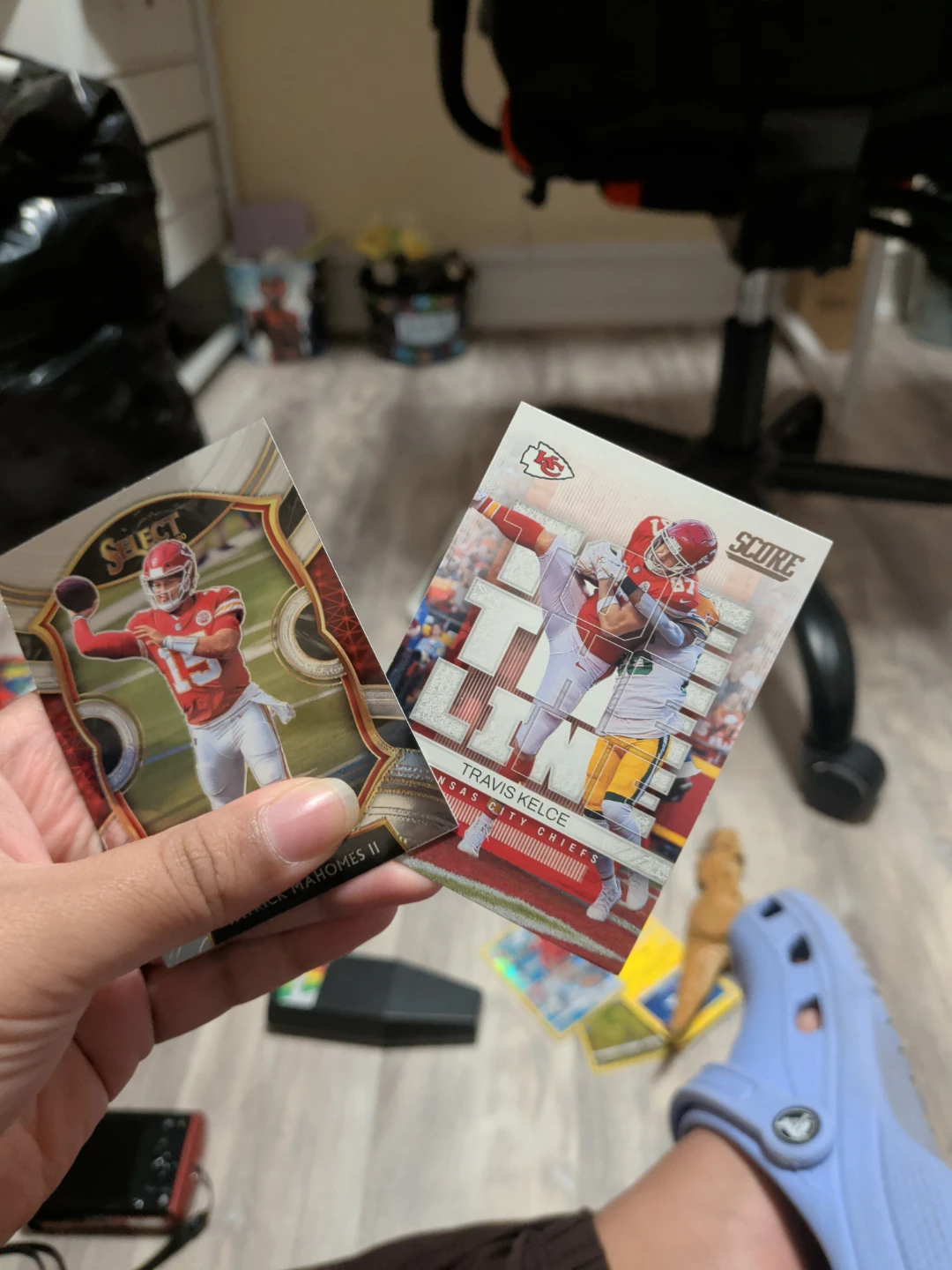 Travis Kelce and Patrick Mahomes II Football Cards