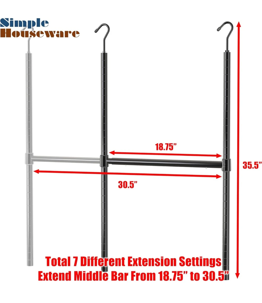 Simple Houseware Closet Hanging Rod - photo 4