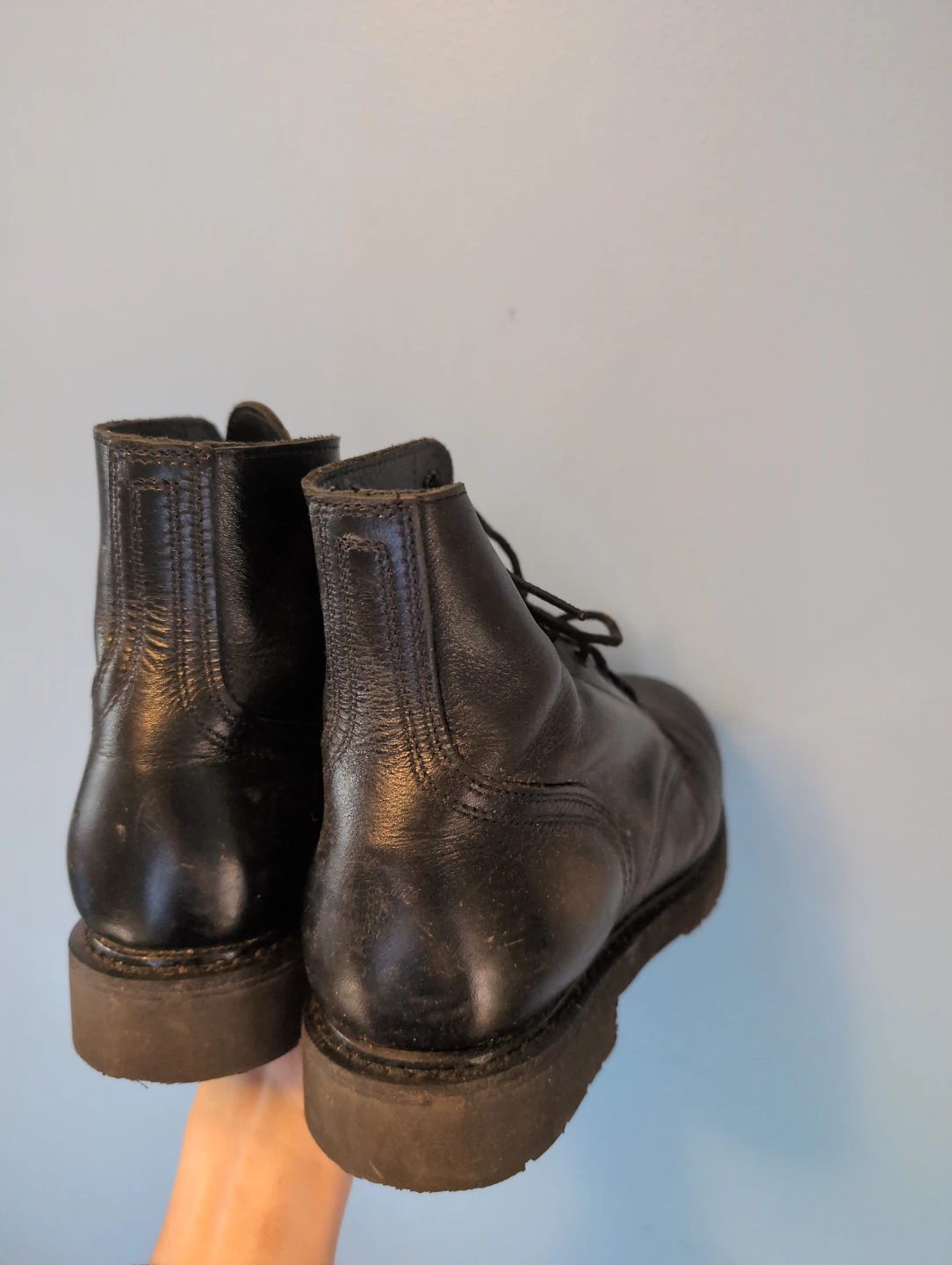 Black Leather Work Boots Made in Canada - photo 2