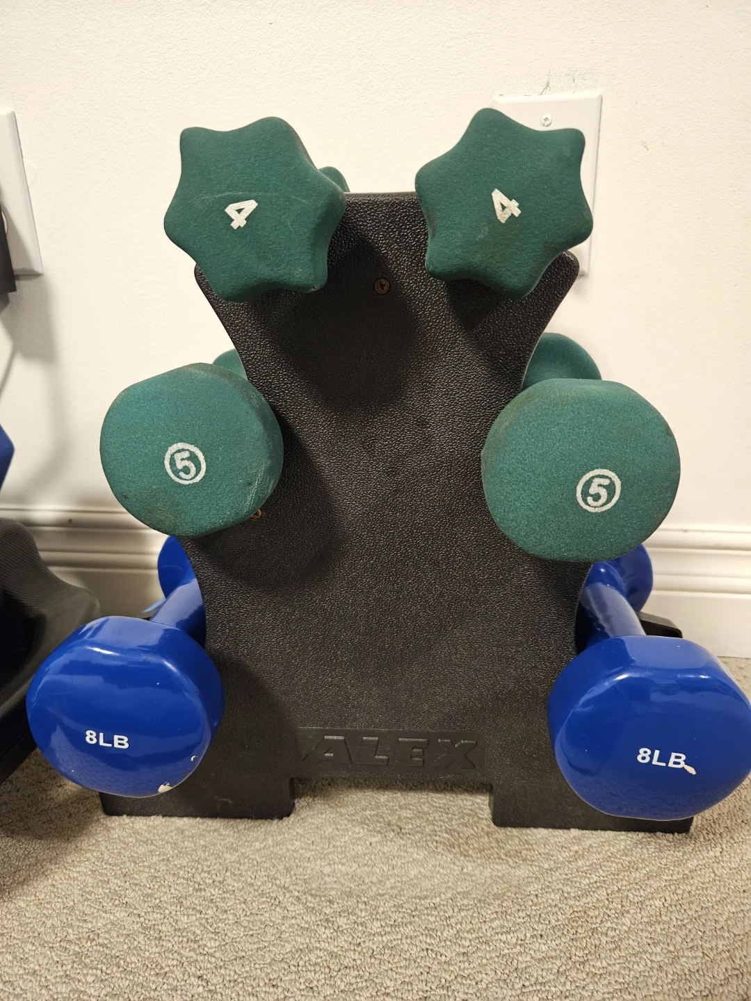 Dumbbell Set with Rack - 4lb, 5lb, 8lb