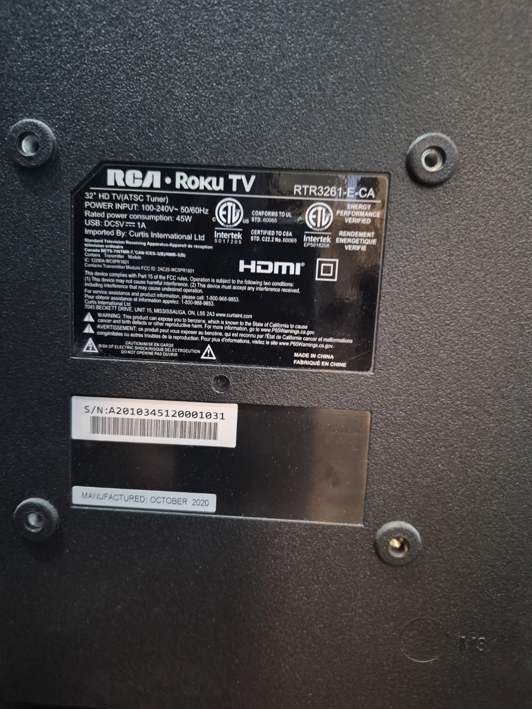 Mint condition, RCA 32" HD Roku TV - photo 4