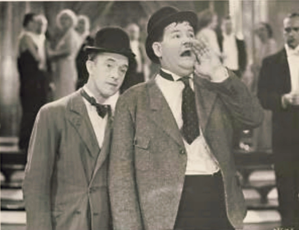 Vintage Laurel & Hardy Comedy Duo Wood Picture Frame 16 X 13