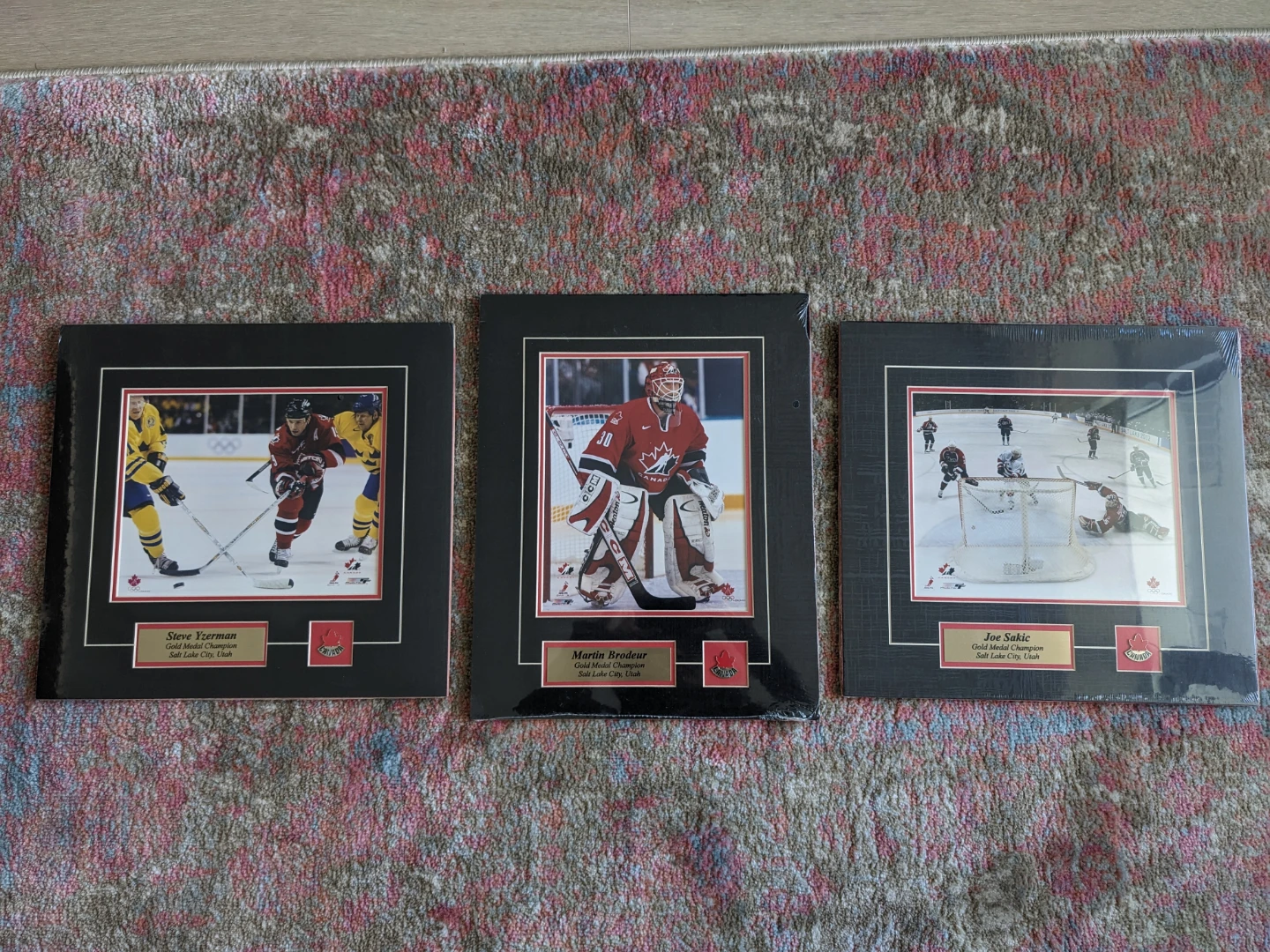 Collection of 3 Framed Hockey Photos - Salt Lake City 2002