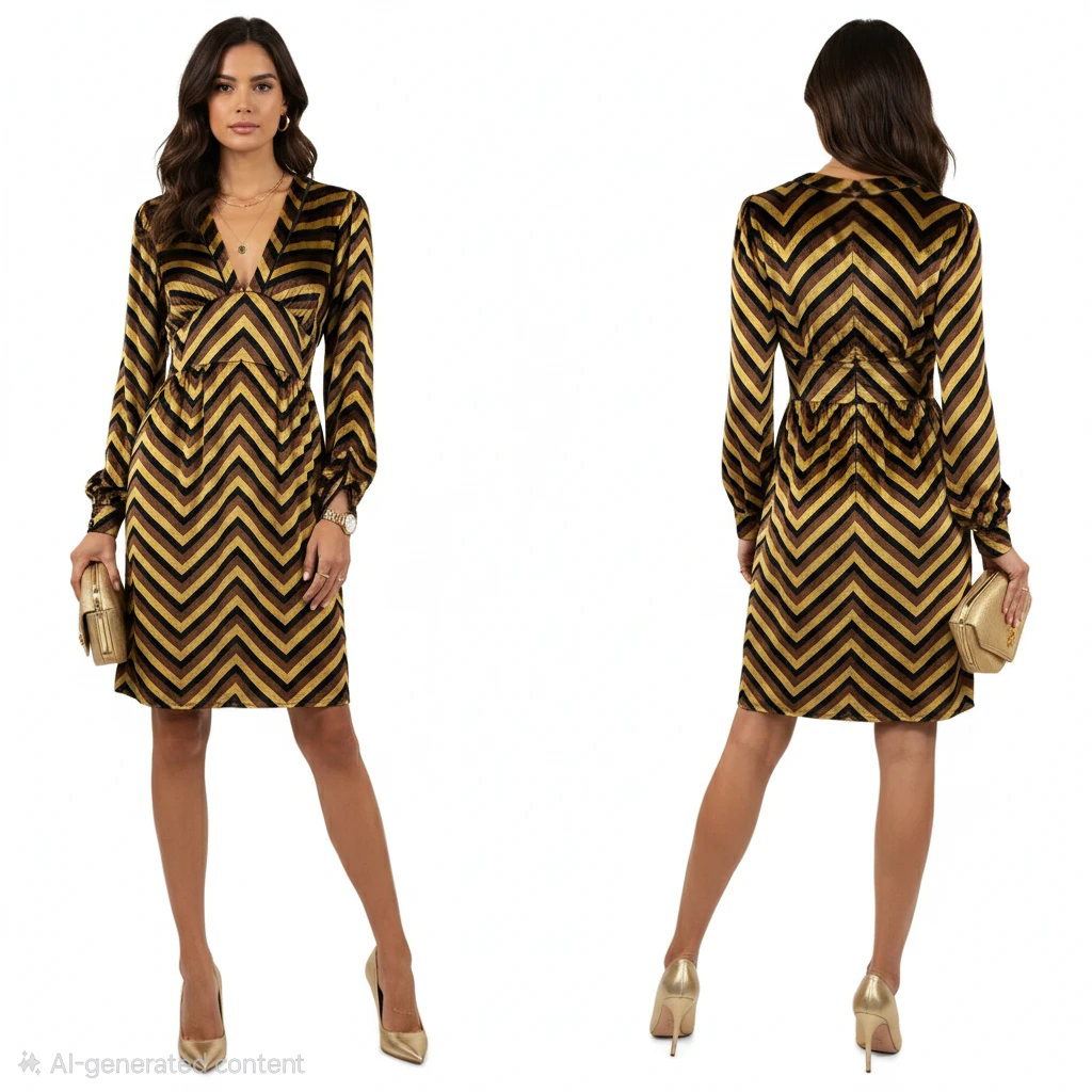 Marc By Marc Jacobs Jagz Velvet Chevron Dress Size 4 - photo 5