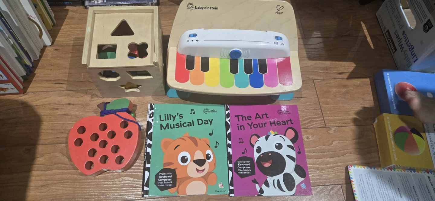 Baby Einstein Piano, Shapes Cube and Books Set