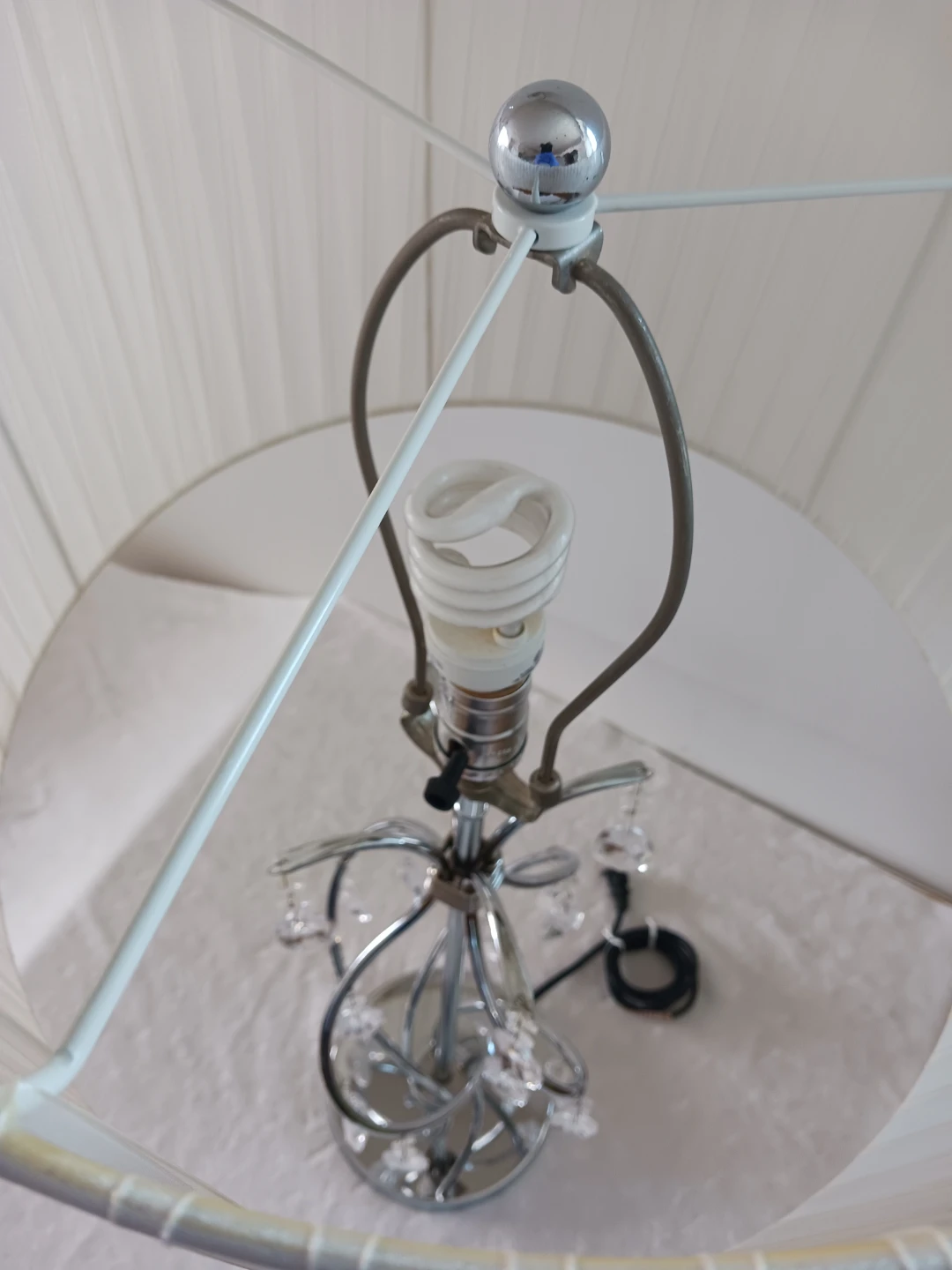 Modern Glam Crystal Table Lamp  Tall Chrome Accent - photo 4