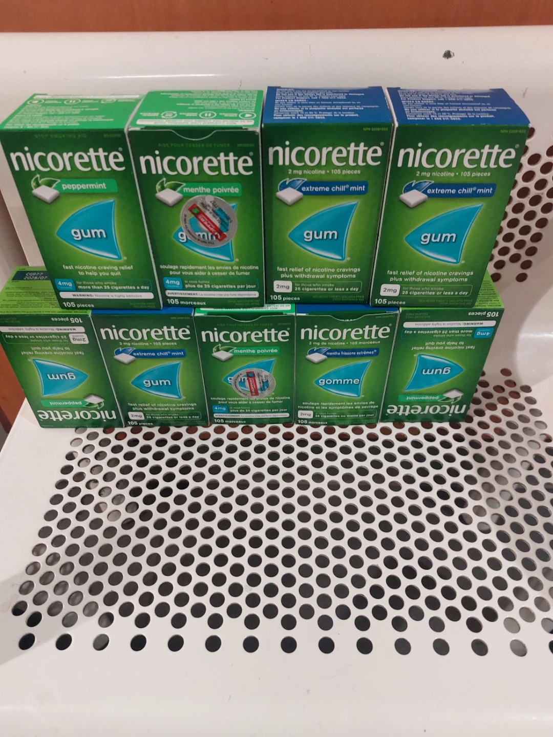 Nicorette Gum - Peppermint, Extreme Chill Mint, Menthe Poivrée