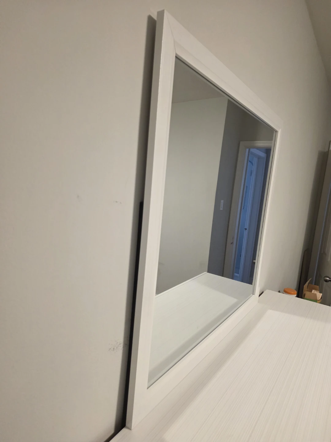 White Framed Wall Mirror - photo 3