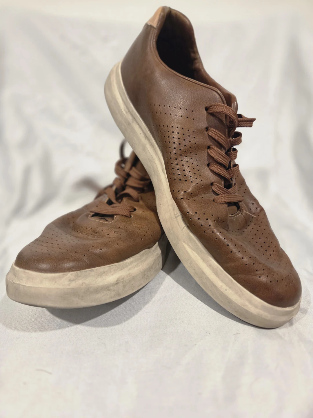Brown Leather Court Sport Sneakers Size 9 - photo 4
