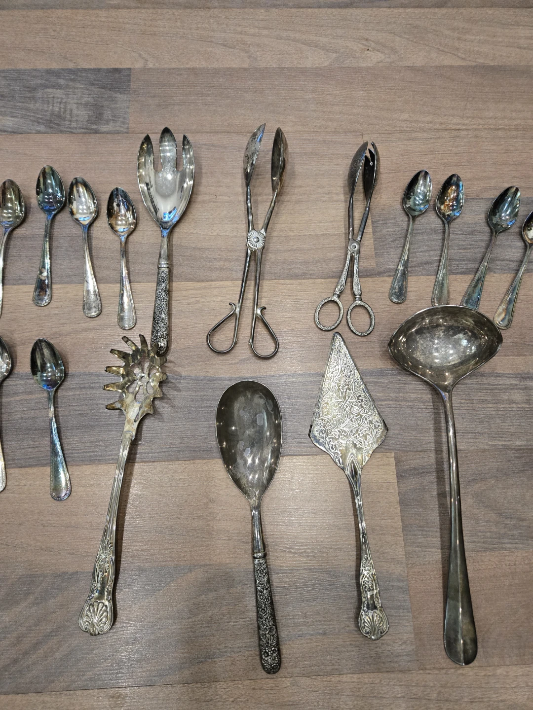 Vintage Silver Plated Serving Utensil Set