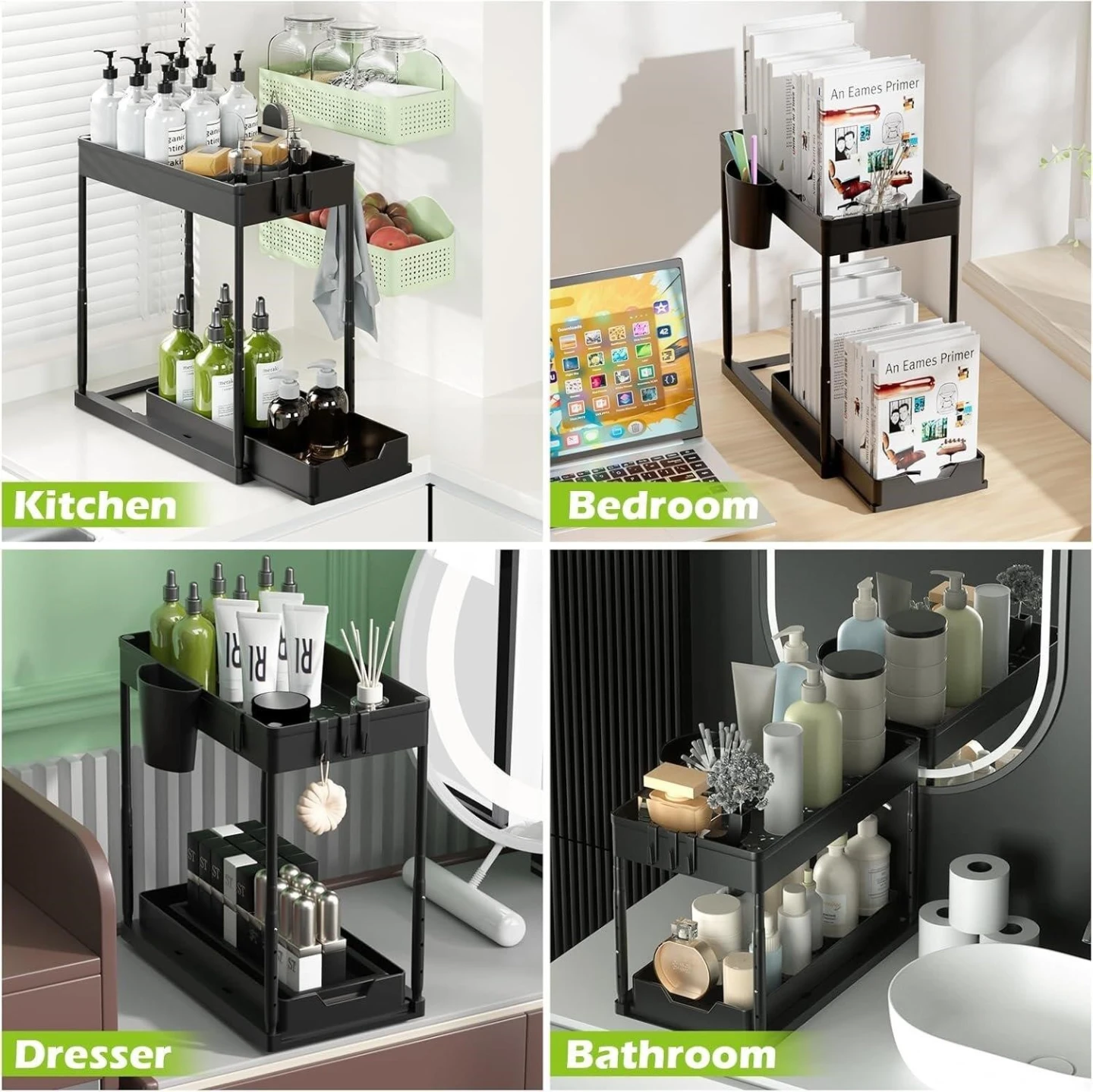 New--2-Tier pull out Sliding Organizer Shelf - photo 4