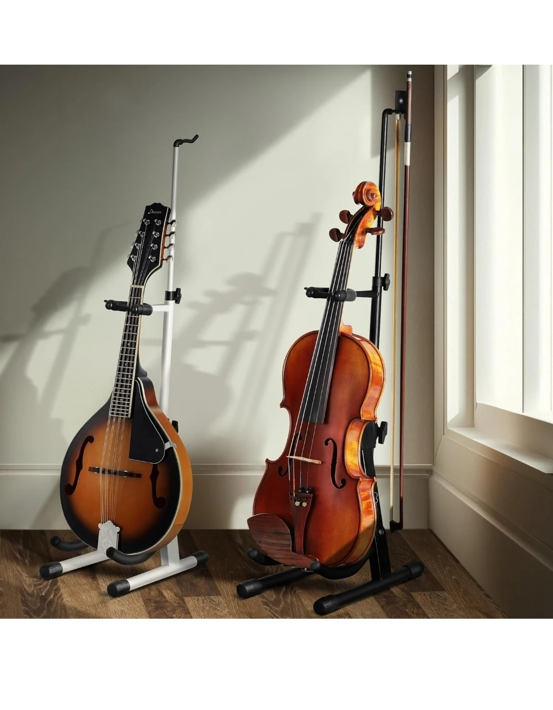 Foldable & Portable Violin Stand with Bow Holder - photo 5
