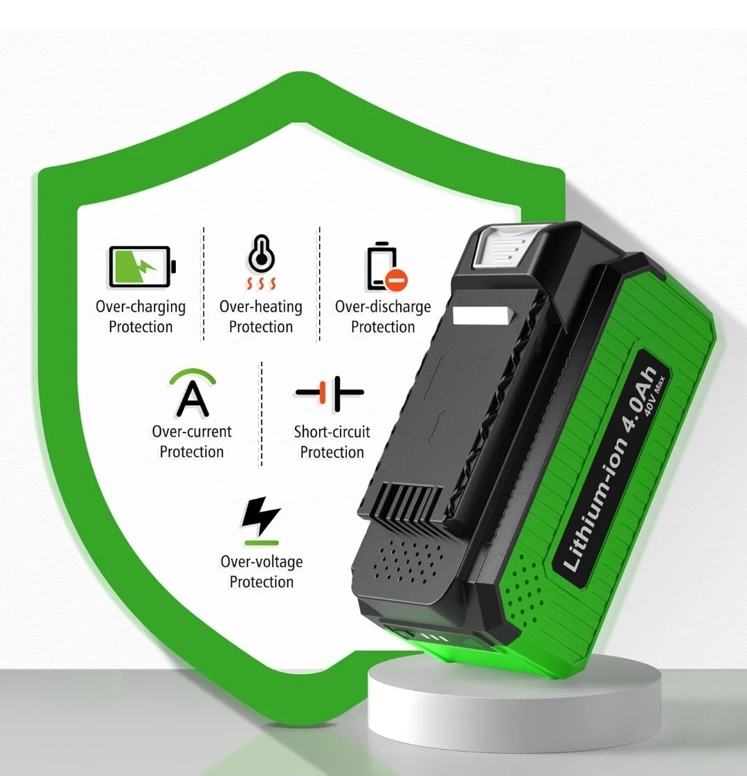 Greenworks 40V 4.0Ah Lithium-ion Battery - photo 4
