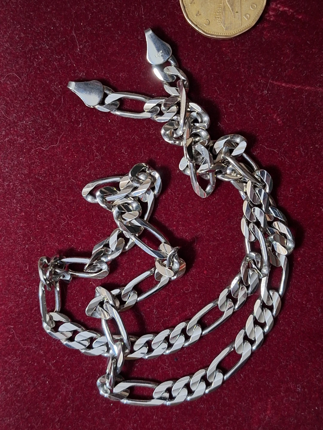 * SOLD * - 14k White Gold plated necklace.