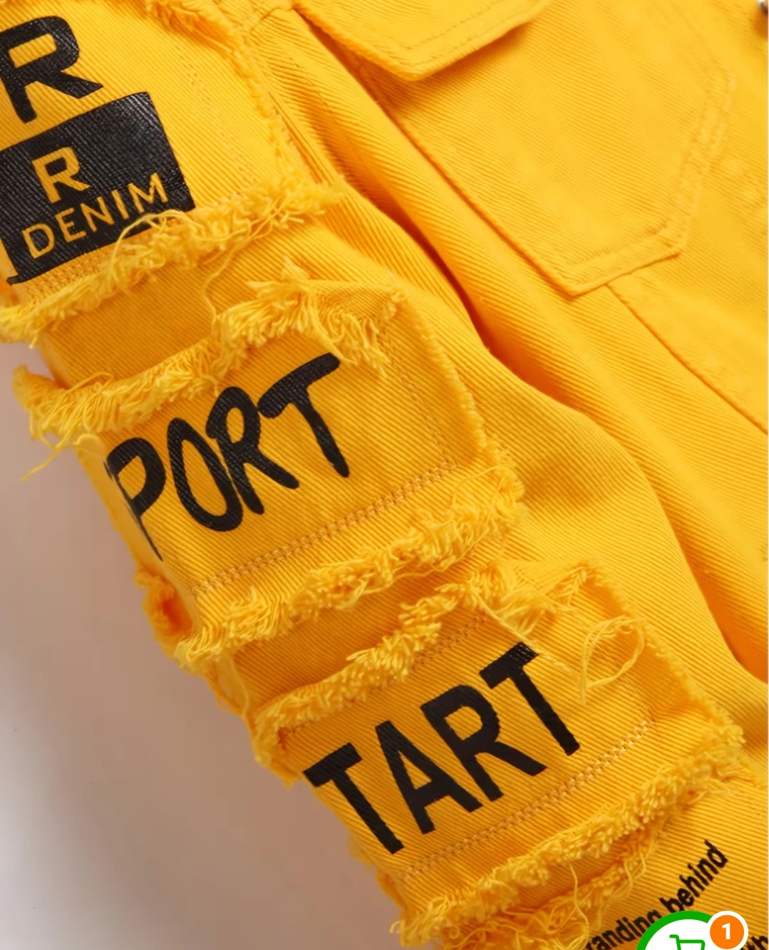 Yellow Denim Jacket with "Choose to Be Kind" Graphic - photo 5
