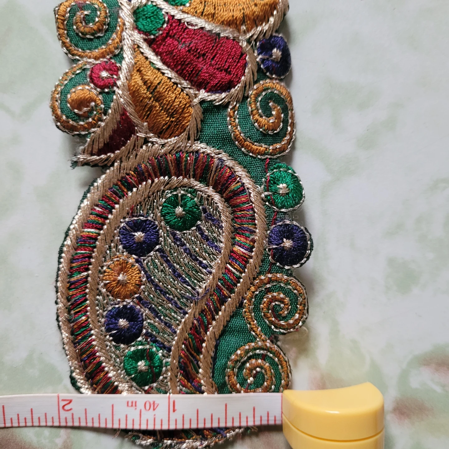 Embroidered Trim with Paisley Design - photo 2