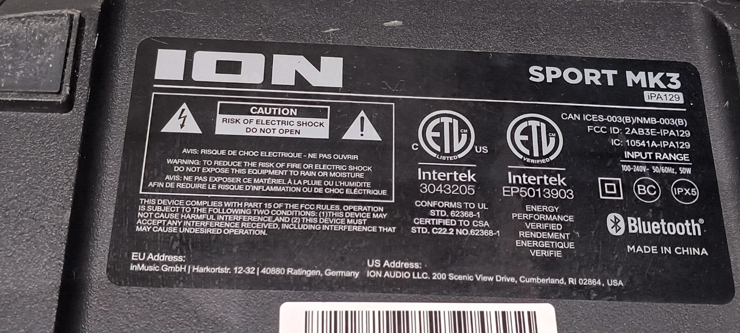 ION Sport MK3 Portable Bluetooth Speaker (iPA129) - photo 2