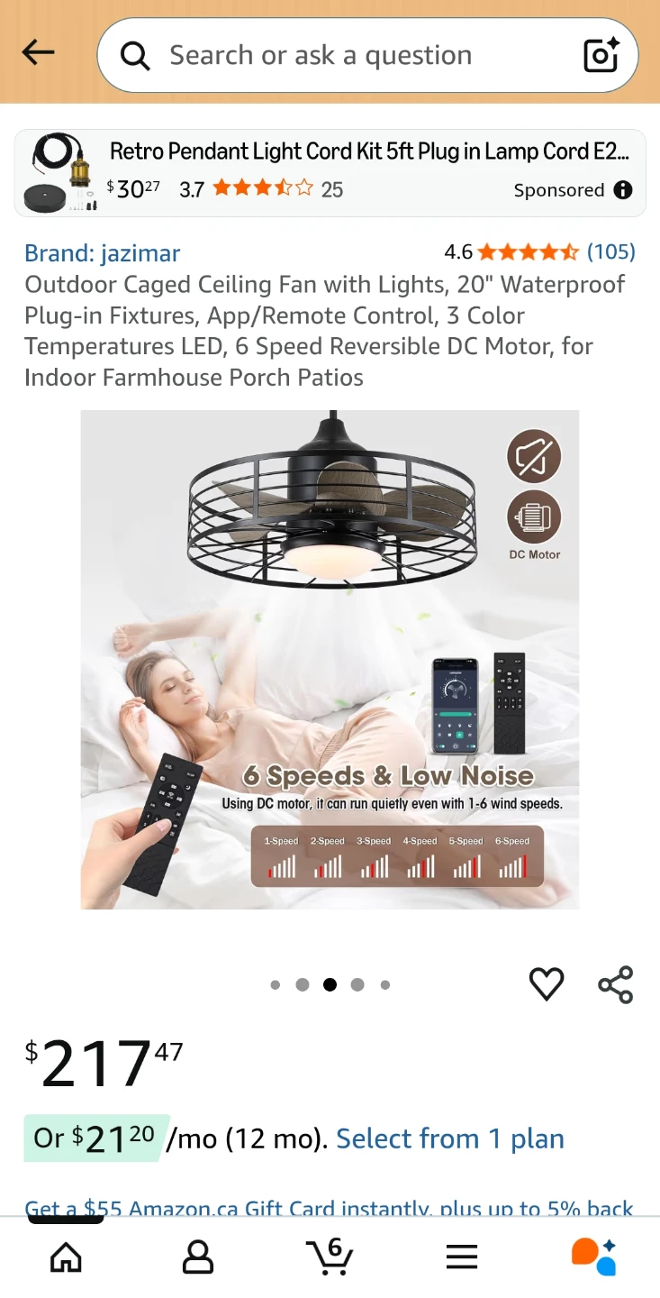 Jazimar Outdoor Caged Ceiling Fan with Lights 20"