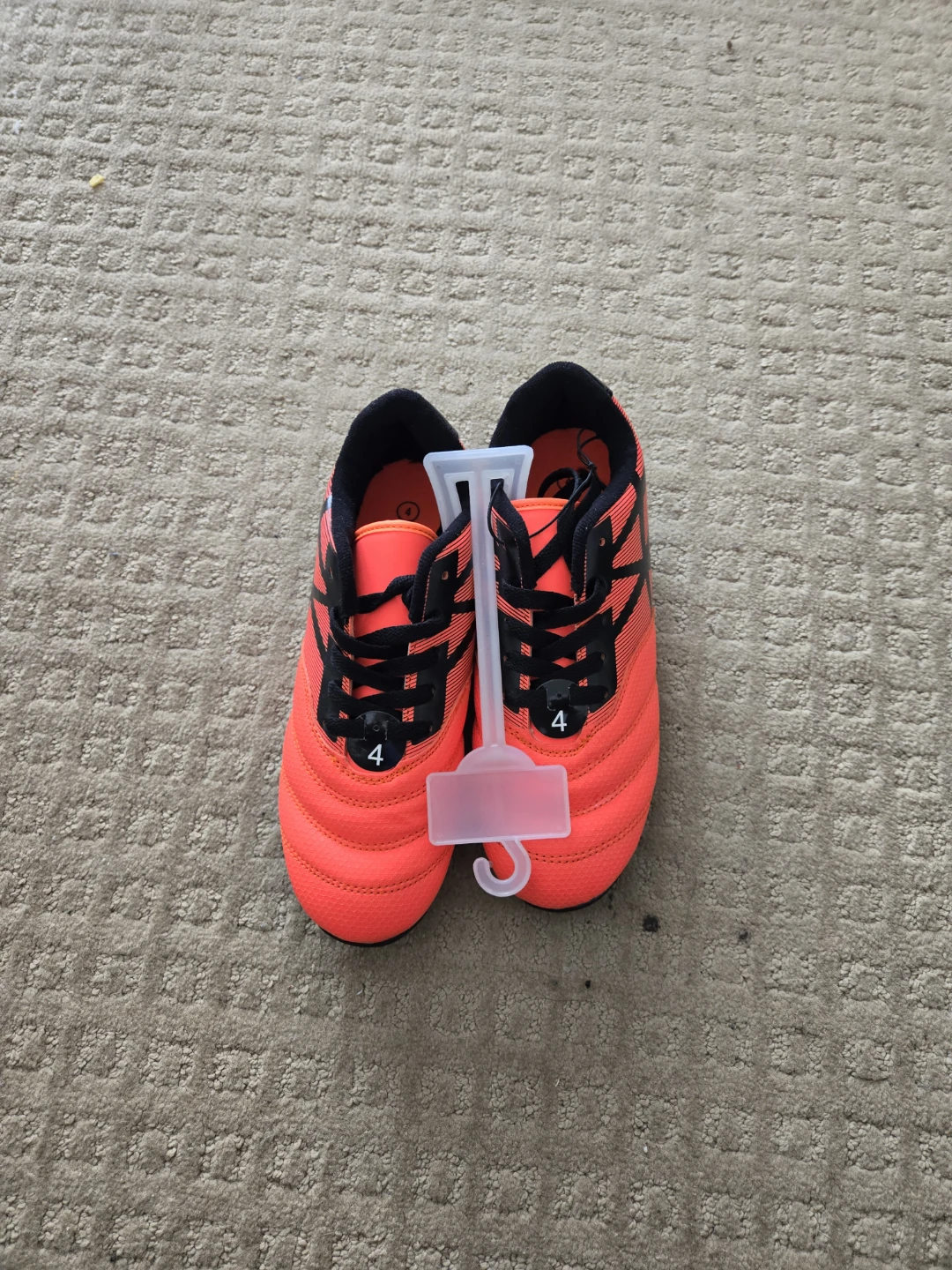 Kids Soccer Cleats Size 4 Orange Black