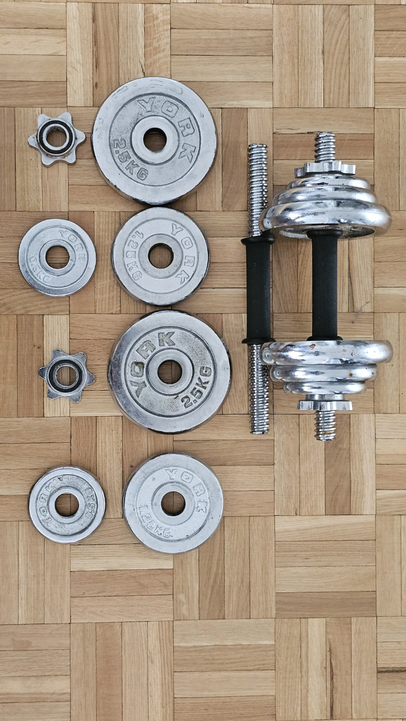 York 20kg Cast Iron Dumbbell Weight Plates Set - photo 2