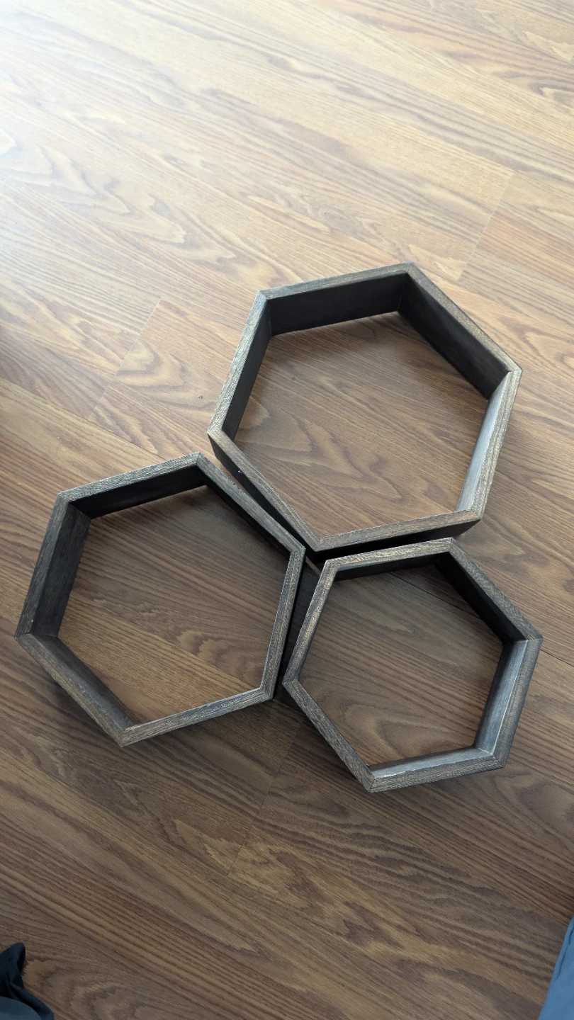 Set of 3 Hexagon Wall Shelves - photo 2