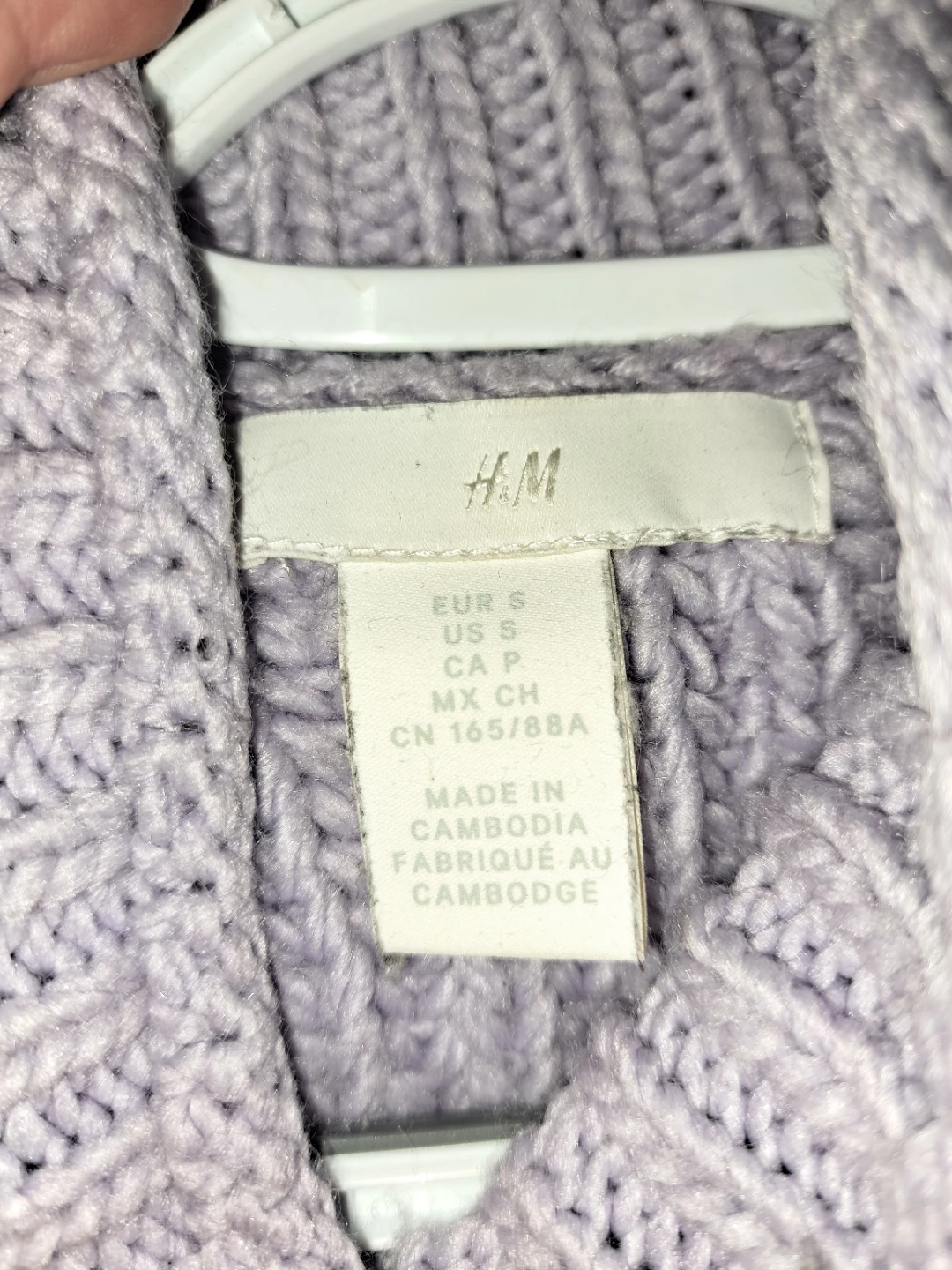 H&M Purple Chunky Knit Mock Neck Sweater Size S - photo 3
