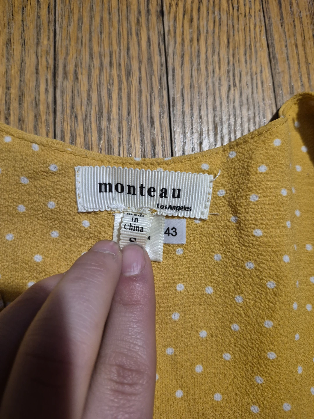 Monteau Yellow Polka Dot Wrap Top - Size S - photo 2