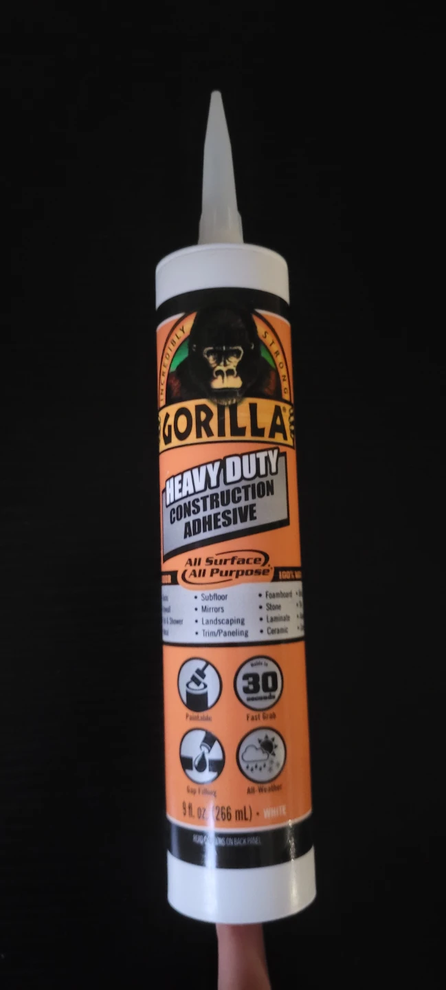 Gorilla Heavy Duty Construction Adhesive, 9 oz, White