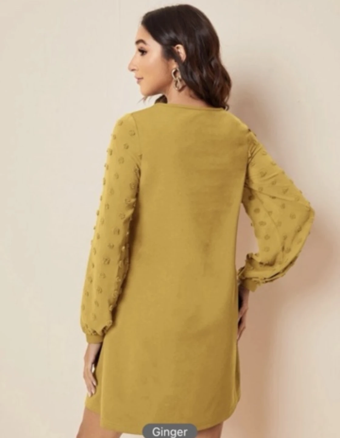 Shein Yellow Textured Sleeve Dress - photo 2