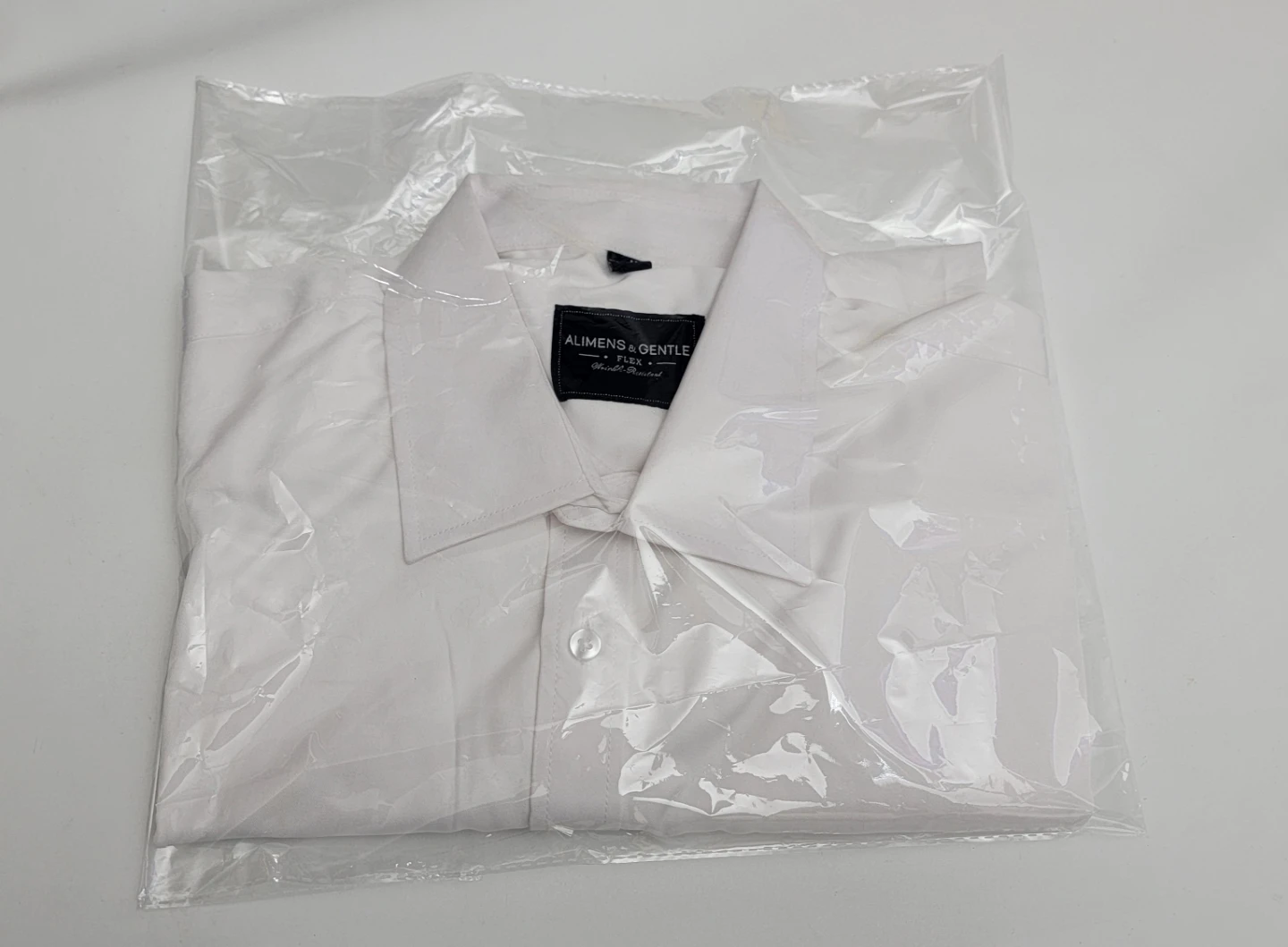 Alimens & Gentle Men’s White Dress Shirt (M) Stretch WrinkleFree - photo 3