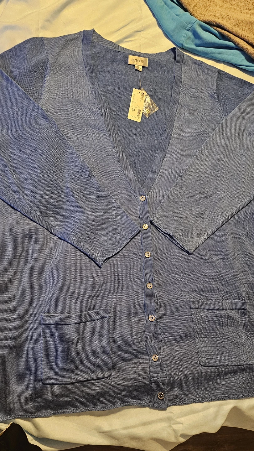 Avenue Blue Cardigan Sweater Size 22/24 - photo 2